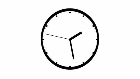Clock in 12 hour loop. Clock with moving arrows on white background. Stock Photos