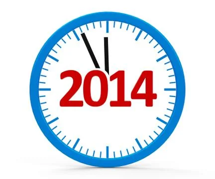 Clock 2014, whole Stock Illustration