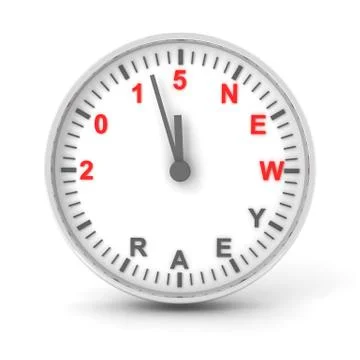 Clock with 2015 new year text, 3d render Stock Illustration