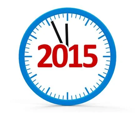 Clock 2015, whole Stock Illustration