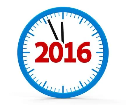 Clock 2016, whole Stock Illustration