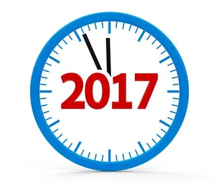 Clock 2017, whole Stock Illustration