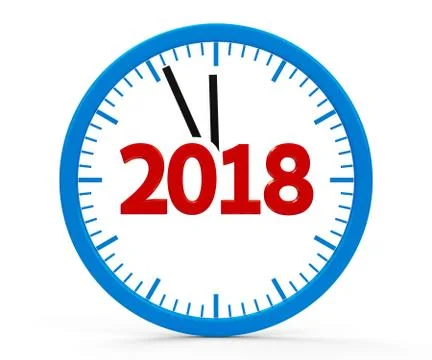 Clock 2018, whole Stock Illustration