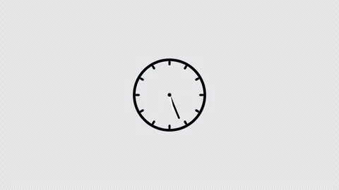 Clock 24 hours with alpha channel remove background Stock Footage 259826423