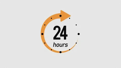 Clock 24 hours icon. Stock Footage 171382696