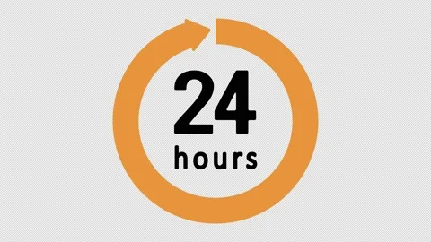 Clock 24 hours icon. Stock Footage 223686912