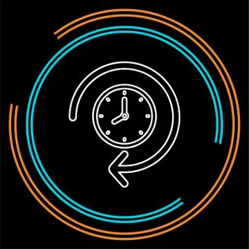 Clock 24 hours icon, vector time Stock Illustration