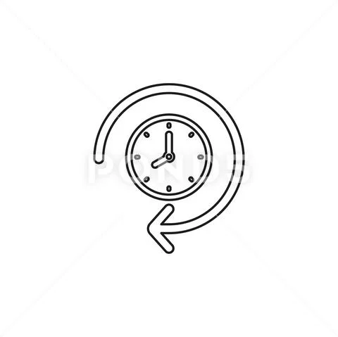 Clock 24 hours icon, vector time Illustration
