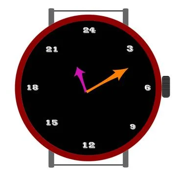 Clock with 24 ours clock with 24 ours, vector art illustration Copyright: ... Fotos de archivo
