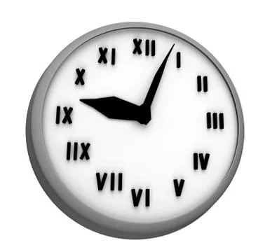 Clock 3 d illustration isolated on white background Stock Illustration