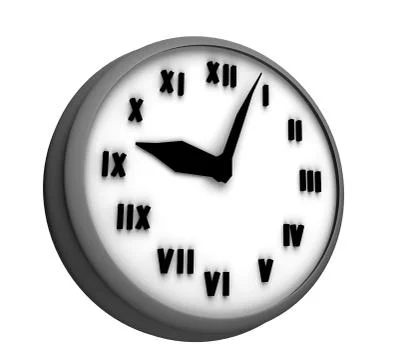 Clock 3 d illustration isolated on white background Stock Illustration