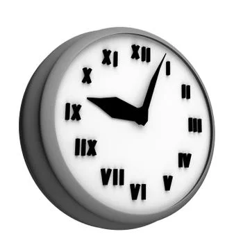 Clock 3 d illustration isolated on white background Stock Illustration