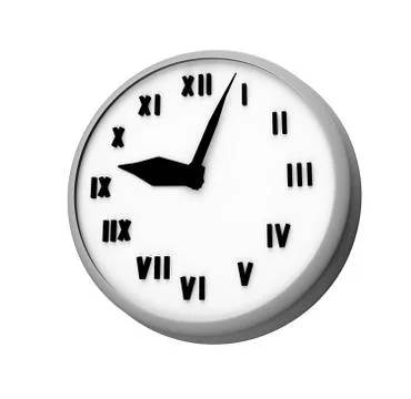 Clock 3 d illustration isolated on white background Stock Illustration