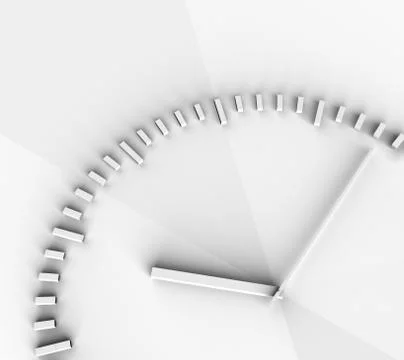 Clock 3 d illustration isolated on white background Stock Illustration