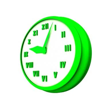 Clock 3 d illustration isolated on white background Stock Illustration