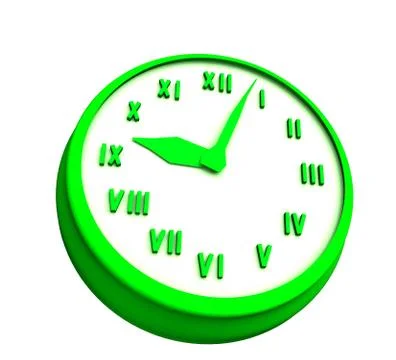 Clock 3 d illustration isolated on white background Stock Illustration