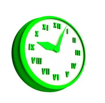 Clock 3 d illustration isolated on white background Stock Illustration