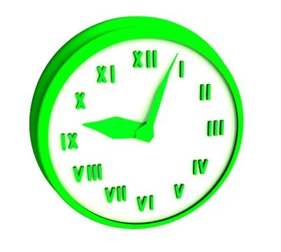 Clock 3 d illustration isolated on white background Stock Illustration