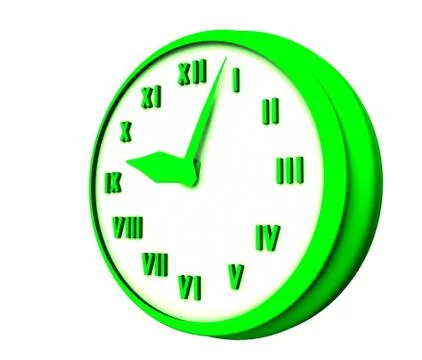 Clock 3 d illustration isolated on white background Stock Illustration