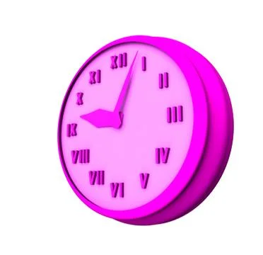 Clock 3 d illustration isolated on white background Stock Illustration