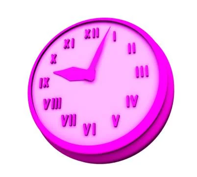 Clock 3 d illustration isolated on white background Stock Illustration