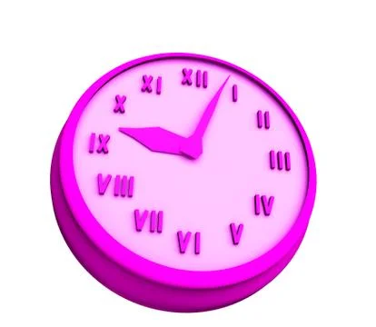Clock 3 d illustration isolated on white background Stock Illustration