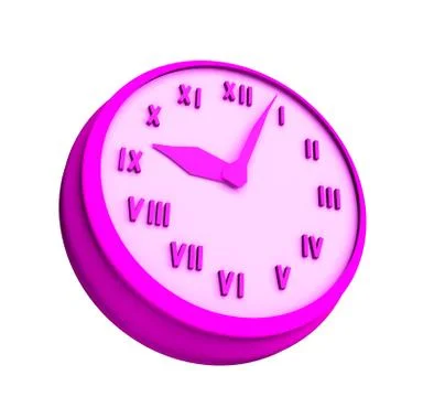 Clock 3 d illustration isolated on white background Stock Illustration