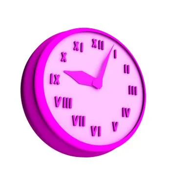Clock 3 d illustration isolated on white background Stock Illustration