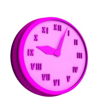 Clock 3 d illustration isolated on white background Stock Illustration