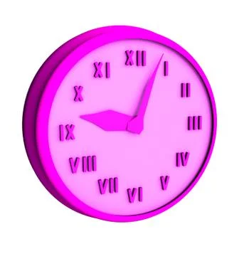 Clock 3 d illustration isolated on white background Stock Illustration