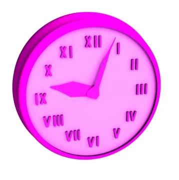 Clock 3 d illustration isolated on white background Stock Illustration