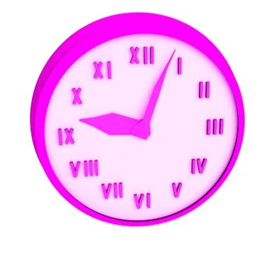 Clock 3 d illustration isolated on white background Stock Illustration