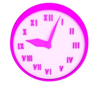 Clock 3 d illustration isolated on white background Stock Illustration
