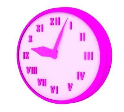 Clock 3 d illustration isolated on white background Stock Illustration