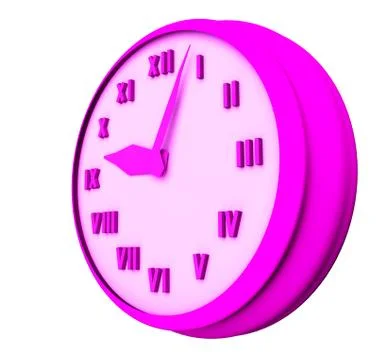 Clock 3 d illustration isolated on white background Stock Illustration