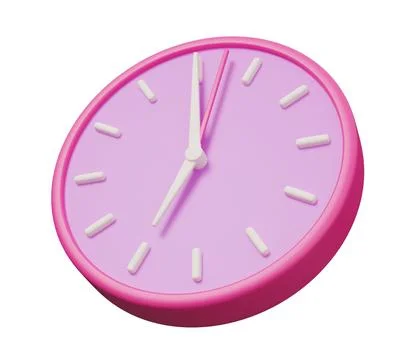 Clock 3d icon. 3d render minimal cartoon illustration Illustrazione stock