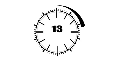 Clock 45 minutes duration timer countdown animation. 库存影片 344091391