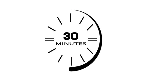 Clock 45 minutes duration timer countdown animation. 库存影片 344091414