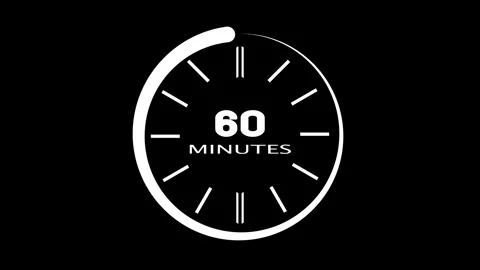 Clock 45 minutes duration timer countdown animation. 库存影片 344091436