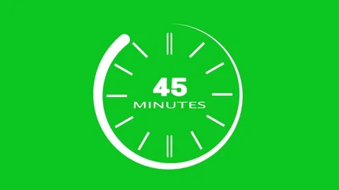 Clock 45 minutes duration timer countdown animation. 库存影片 344091472