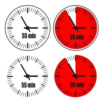Clock 55 min icon Stock Illustration