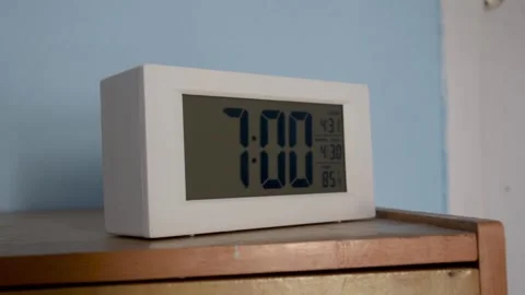 Clock 7 am Alarm Angry Stock Footage 153786814