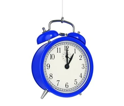 Clock alarm 3D. Time concept. Stock Illustration