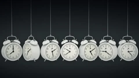 Clock alarm 3D. Time concept. Stock Illustration