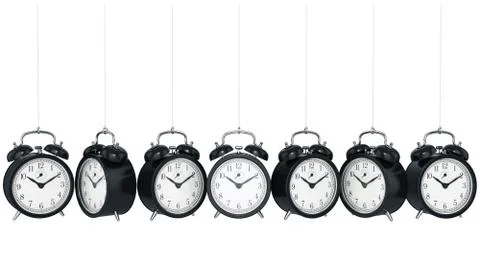 Clock alarm 3D. Time concept. Stock Illustration