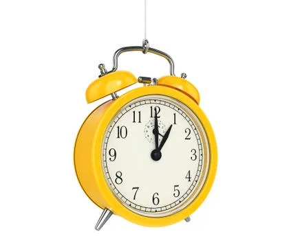 Clock alarm 3D. Time concept. Stock Illustration
