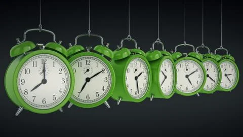 Clock alarm 3D. Time concept. Stock Illustration