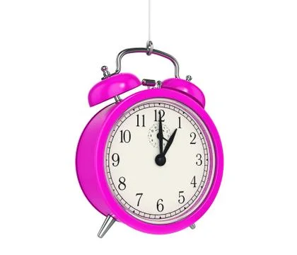 Clock alarm 3D. Time concept. Stock Illustration