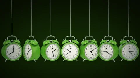 Clock alarm 3D. Time concept. Stock Illustration
