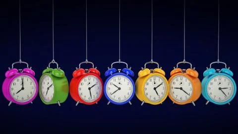 Clock alarm 3D. Time concept. Stock Illustration